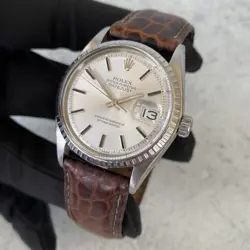 1969 Rolex Datejust Oyster Perpetual 1603 Engine Turned Bezel Swiss Watch