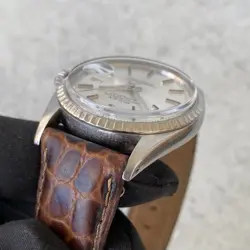 1969 Rolex Datejust Oyster Perpetual 1603 Engine Turned Bezel Swiss Watch