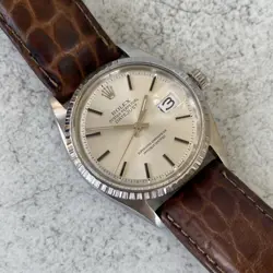1969 Rolex Datejust Oyster Perpetual 1603 Engine Turned Bezel Swiss Watch