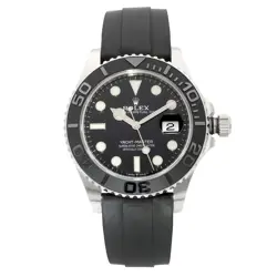 ROLEX YACHT MASTER 42MM 18K WHITE GOLD RUBBER BLACK DIAL MENS WATCH 226659