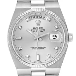 ROLEX OYSTERQUARTZ PRESIDENT DAY-DATE WHITE GOLD MENS WATCH 19019