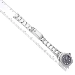 Rolex Yachtmaster 37 Midsize Steel Platinum Bezel Mens Watch 268622