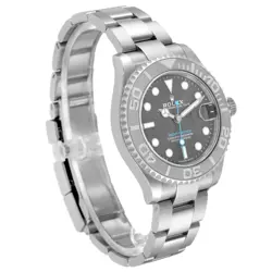 Rolex Yachtmaster 37 Midsize Steel Platinum Bezel Mens Watch 268622