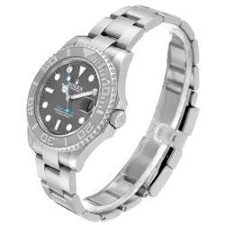 Rolex Yachtmaster 37 Midsize Steel Platinum Bezel Mens Watch 268622