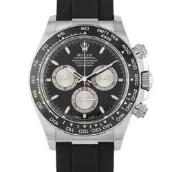 ROLEX DAYTONA BLACK DIAL WHITE GOLD OYSTERFLEX WATCH 126519LN