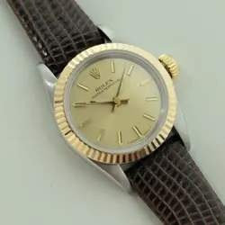 Rolex Oyster Perpetual 67193 18k 25mm Gold SS Lady Automatic 1980s Luxury RA457