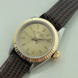 Rolex Oyster Perpetual 67193 18k 25mm Gold SS Lady Automatic 1980s Luxury RA457