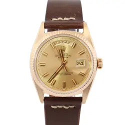 ROLEX DAY-DATE 36MM CHAMPAGNE DIAL WATCH 1803 YG