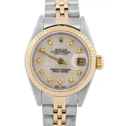 LADIES ROLEX DATEJUST 26MM MOP DIAMOND TWO-TONE 18K GOLD STEEL JUBILEE 69173