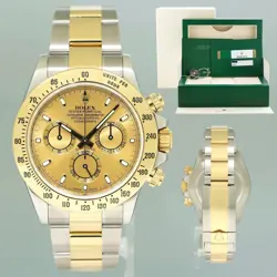 2015 MINT PAPERS 116523 ROLEX DAYTONA TWO TONE CHAMPAGNE YELLOW GOLD WATCH BOX