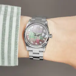 Rolex Datejust 31 78274, Steel & White Gold, Black Mother of Pearl Diamond, O...