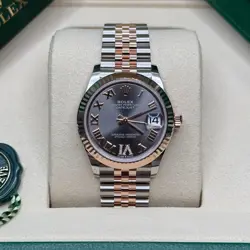 ROLEX DATEJUST 31 NEW 2025 RHODIUM GREY PAVE 6 DIAMOND TWOTONE ROSE GOLD JUBILEE