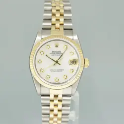 MINT Ladies Rolex 68273 Two Tone 18k Yellow Gold Steel 31mm Pearl Diamond Watch