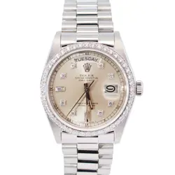 ROLEX DAY-DATE 36MM SILVER DIAL WATCH 18046