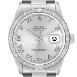 ROLEX DATEJUST TURNOGRAPH STEEL WHITE GOLD AUTOMATIC MENS WATCH 16264