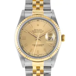 ROLEX DATEJUST 36 16233 DIAMOND YELLOW GOLD STEEL GOLD JUBILEE MENS WATCH 1991