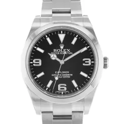 ROLEX EXPLORER 214270 39MM BLACK ARABIC SMOOTH OYSTER STEEL MENS WATCH 2014