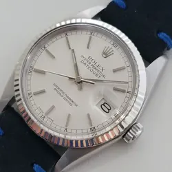 ROLEX OYSTER DATEJUST 16014 36MM 18K WHITE GOLD SS MENS AUTOMATIC 1970S  RA520