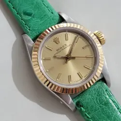 Rolex Lady Oyster Perpetual 67193 18k 25mm Gold SS 1980s Automatic Luxury RA457B