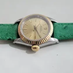 Rolex Lady Oyster Perpetual 67193 18k 25mm Gold SS 1980s Automatic Luxury RA457B