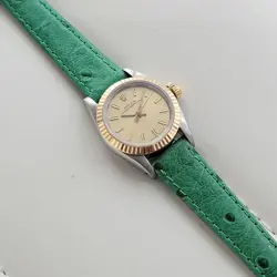 Rolex Lady Oyster Perpetual 67193 18k 25mm Gold SS 1980s Automatic Luxury RA457B