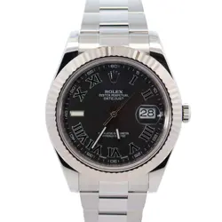 ROLEX DATEJUST 41MM BLACK DIAL WATCH 116334
