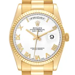 ROLEX PRESIDENT DAY-DATE 36 YELLOW GOLD MENS WATCH 118235 BOX PAPERS