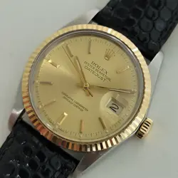 ROLEX OYSTER DATEJUST REF 16013 18K SS 36MM MENS AUTOMATIC 1980S SWISS NA103