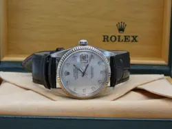 ROLEX MEN'S 16014 MOTHER OF PEARL DIAMOND DIAL 36MM DATEJUST QUICKSET WITH BOX!