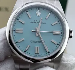 ROLEX 41MM OYSTER PERPETUAL 124300 TURQUOISE DIAL REFINISHED COMPLETE SET MINT