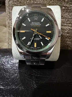 ROLEX ♛ MILGAUSS Green Sapphire Black Dial 40mm 116400GV FullSet Box&Papers&Tags