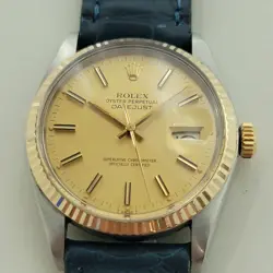 ROLEX OYSTER DATEJUST REF 16013 MENS 36MM 18K SS 1970S AUTOMATIC SWISS RA558