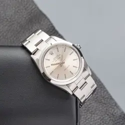 ROLEX AIR-KING 14000 SILVER OYSTER BRACELET WITH SILVER BEZEL N SERIAL 1991 YEAR