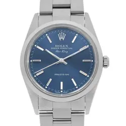 ROLEX AIR KING 14000M BLUE BAR Y NUMBER SECOND HAND MENS