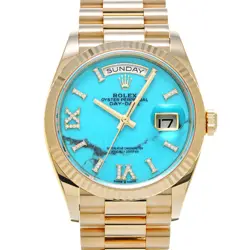 ROLEX DAY-DATE 36 128238 TURQUOISE/DIAMOND WATCH 675707