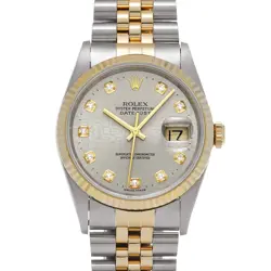 ROLEX DATEJUST 16233G GRAY COMPUTER/DIAMOND WATCH 674961