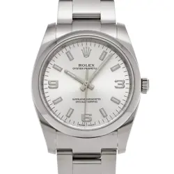 ROLEX OYSTER PERPETUAL 114200 SILVER WATCH 675655