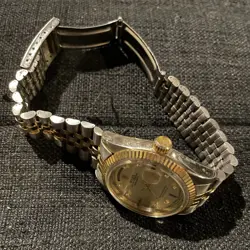 Mens Rolex Datejust 2Tone 18k Gold Steel Watch Gold FACTORY DIAMOND Dial