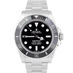 UNWORN PAPERS ROLEX SUBMARINER 41MM CERAMIC NO-DATE BLACK STEEL 124060 LN BOX