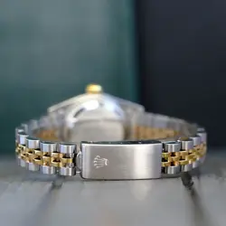 Rolex Datejust Ladies Two-Tone Pink Mother of Pearl Roman Numeral Watch 26mm