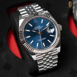 ROLEX DATEJUST 41MM 126334 BLUE DIAL FLUTED BEZEL JUBILEE BRACELET COMPLETE SET