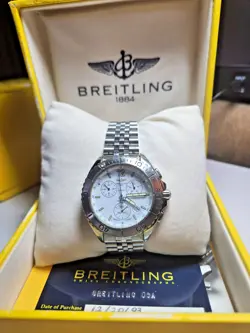 BREITLING SHARK CHRONO A53605 WITH AUTHENTIC ROLEX JUBILEE SS BRACELET 1993