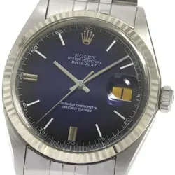 ROLEX OYSTER PERPETUAL DATE 1601 BLUE GRADATION DIAL STAINLESS STEEL MEN 36MM