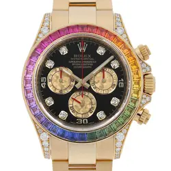 ROLEX COSMOGRAPH DAYTONA RAINBOW 8P DIAMOND 116598RBOW BLACK AND GOLD RANDOM...