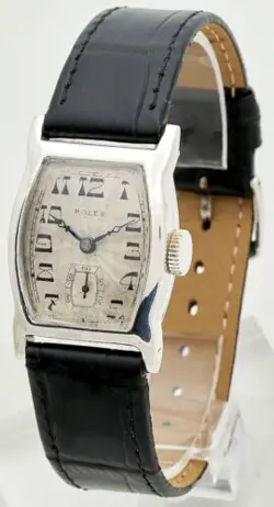 Rolex Prima Tonneau ‘1928’ Rare Gents Collectors Vintage Sterling Silver Watch,