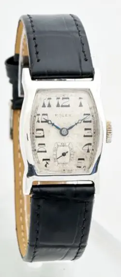 Rolex Prima Tonneau ‘1928’ Rare Gents Collectors Vintage Sterling Silver Watch,