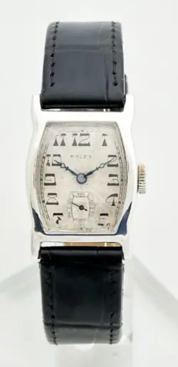 Rolex Prima Tonneau ‘1928’ Rare Gents Collectors Vintage Sterling Silver Watch,