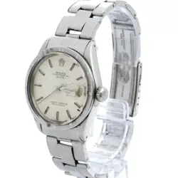 ROLEX OYSTER PERPETUAL DATE CASE SIZE 35MM SILVER DIAL STAINLESS STEEL WATCH