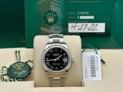 ROLEX MIDSIZE DATEJUST 278240 31MM BLACK ROMAN STAINLESS STEEL BOX PAPER 2022