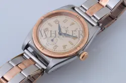 MINT 1940S ROLEX ROSE GOLD STEEL TWO TONE BUBBLEBACK